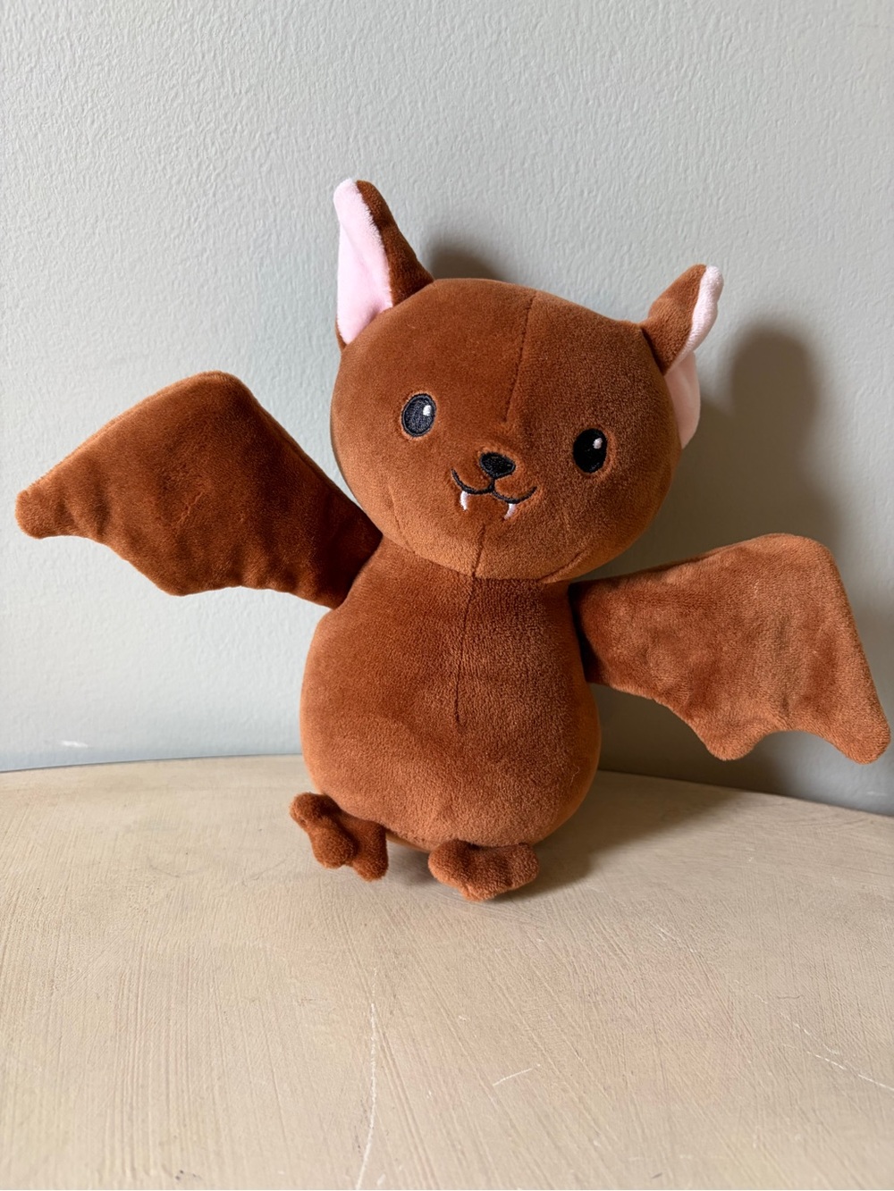 Fiesta Vernon The Brown Bat Plush with Pink Inner Ears